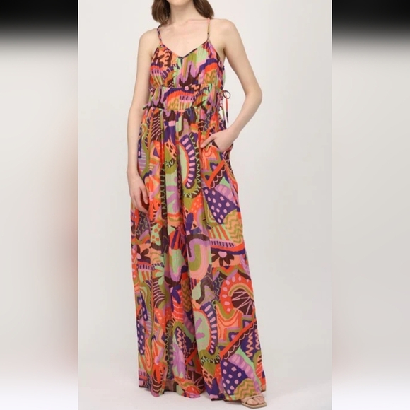 Fate Pants - Fate Vibrant Multicolor Jumpsuit Size L